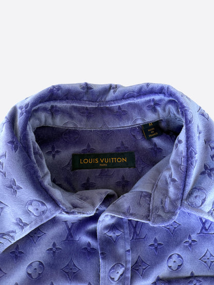 Louis Vuitton Purple Monogram Velvet Button Up Shirt