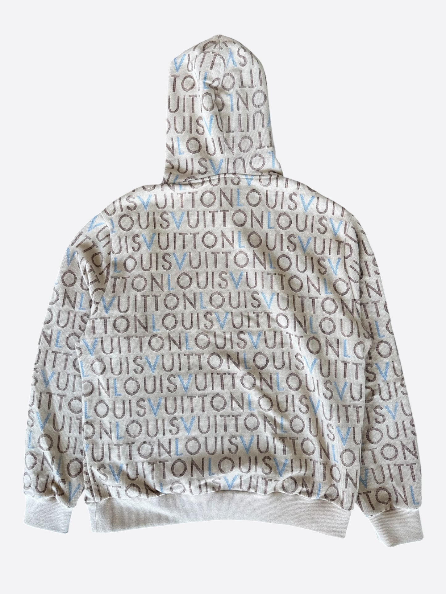 Louis Vuitton Beige Signature Jacquard Logo Hoodie