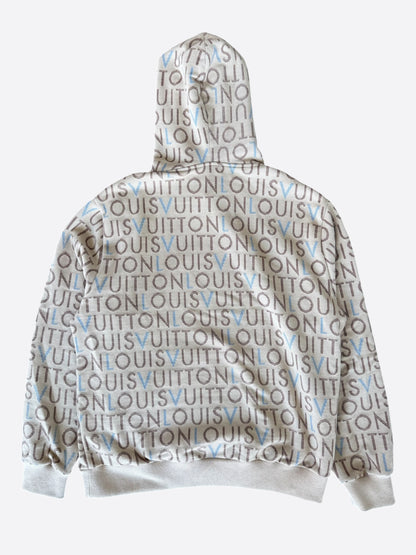 Louis Vuitton Beige Signature Jacquard Logo Hoodie