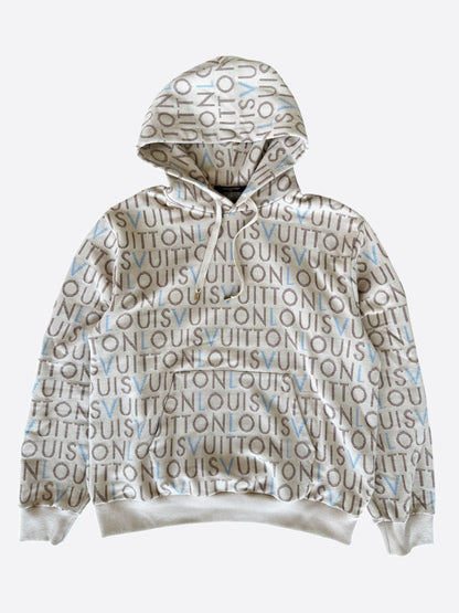 Louis Vuitton Beige Signature Jacquard Logo Hoodie