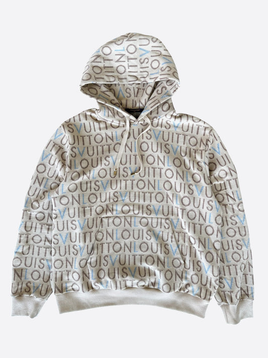 Louis Vuitton Beige Signature Jacquard Logo Hoodie