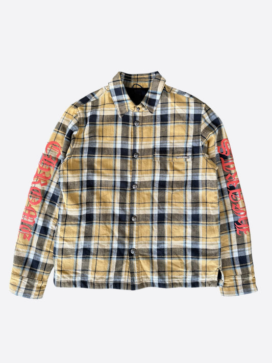 Chrome Hearts Yellow & Red Padded Flannel Jacket