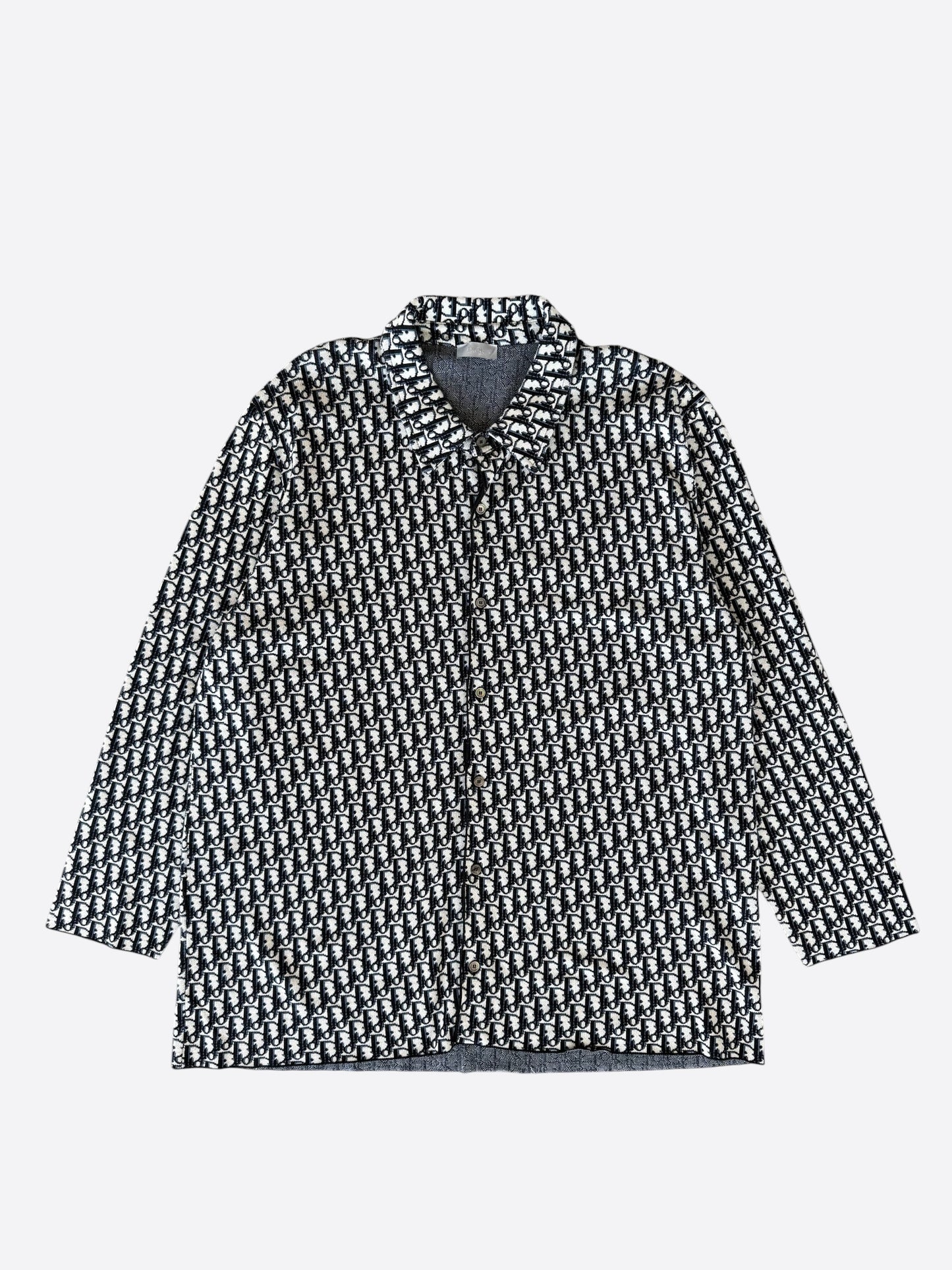 Dior Beige & Blue Oblique Button Up Shirt