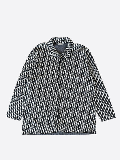 Dior Beige & Blue Oblique Button Up Shirt