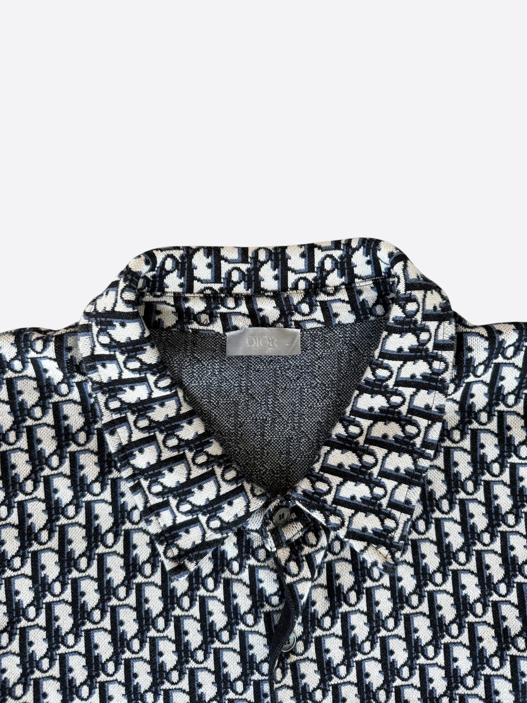 Dior Beige & Blue Oblique Button Up Shirt