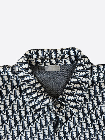 Dior Beige & Blue Oblique Button Up Shirt