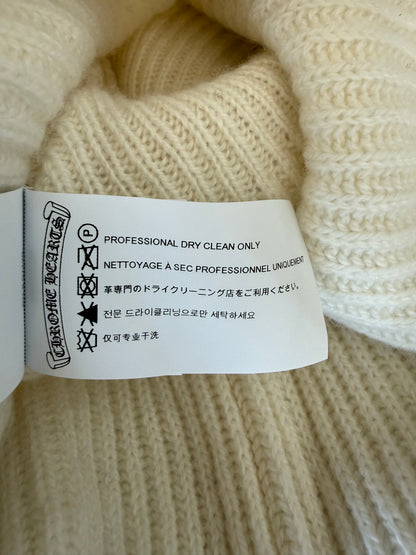 Chrome Hearts White & Black Cross Logo Cashmere Beanie
