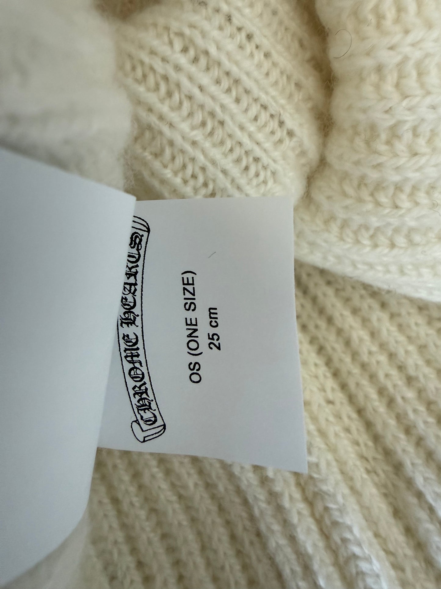 Chrome Hearts White & Black Cross Logo Cashmere Beanie