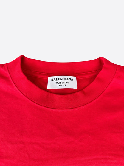 Balenciaga Red Campaign Logo T-Shirt
