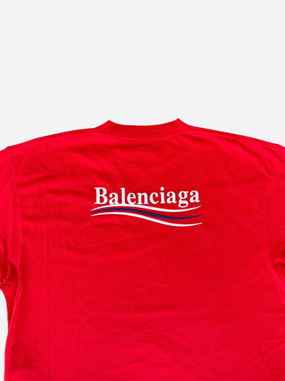 Balenciaga Red Campaign Logo T-Shirt