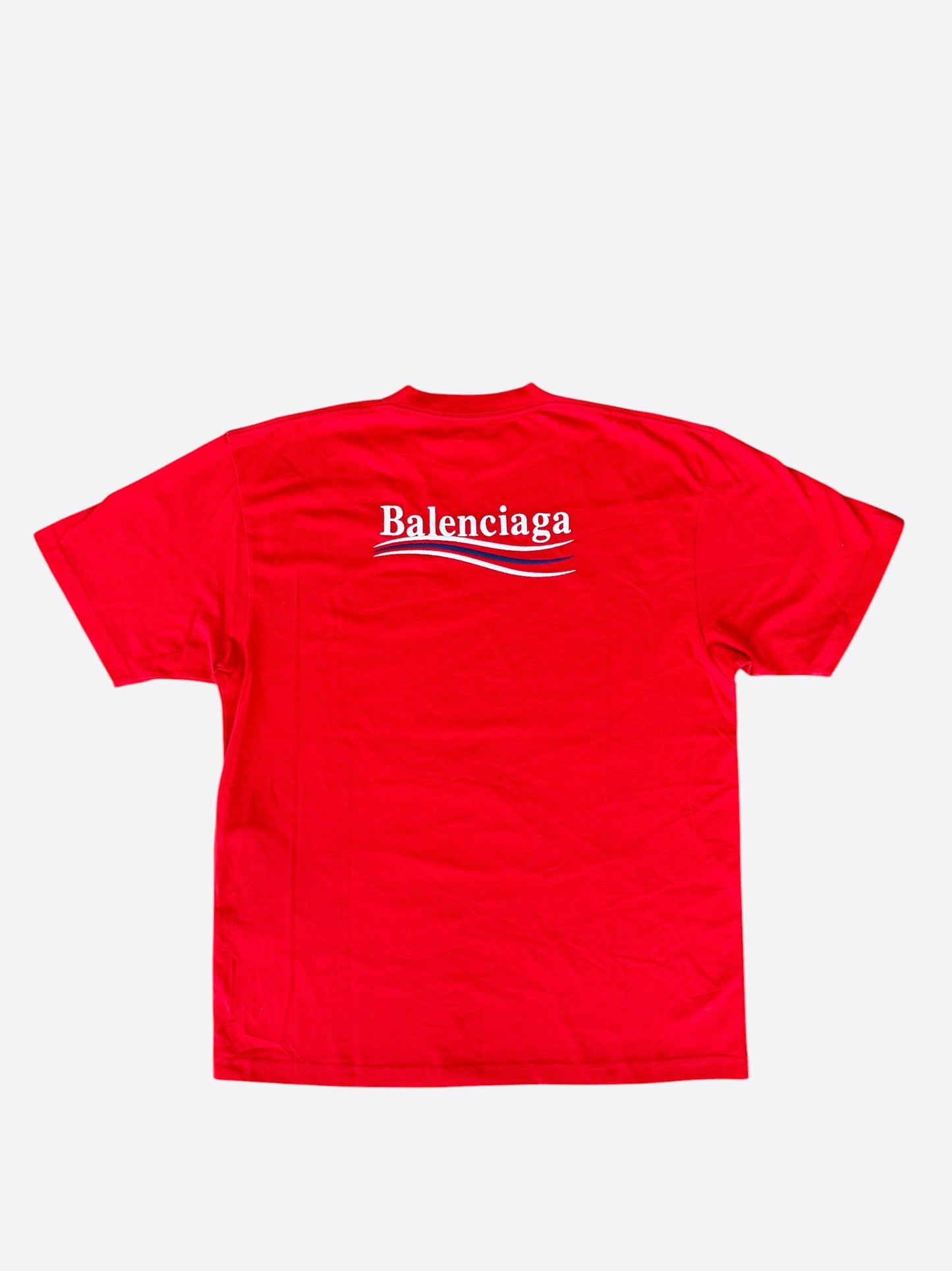 Balenciaga Red Campaign Logo T-Shirt
