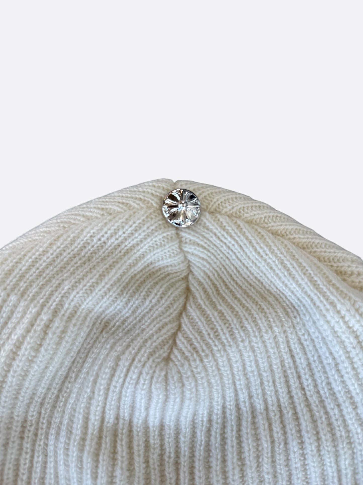 Chrome Hearts White & Black Cross Logo Cashmere Beanie