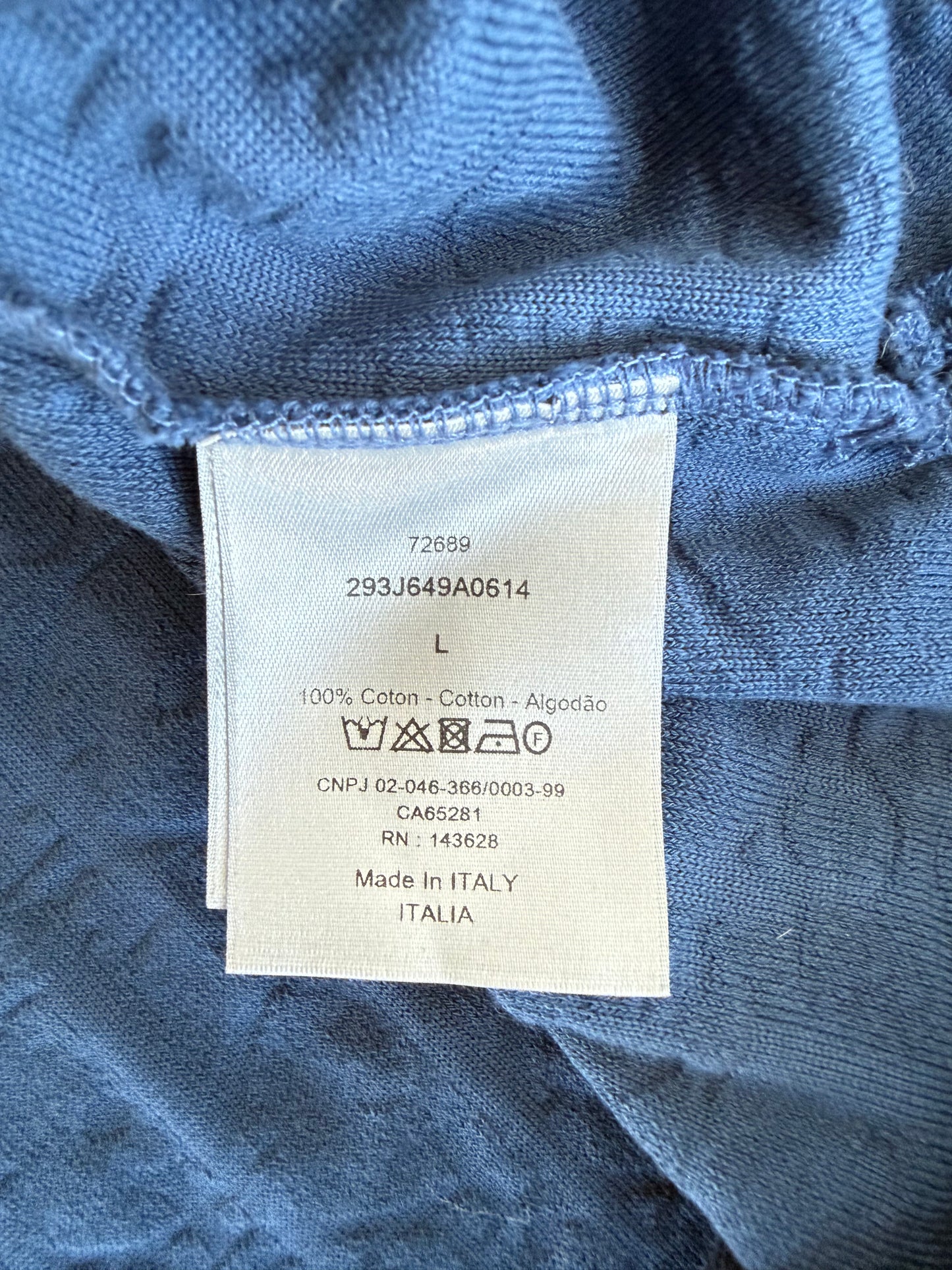 Dior Blue Oblique Towel Longsleeve T-Shirt