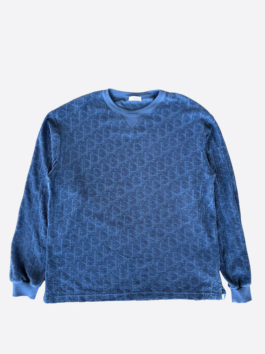 Dior Blue Oblique Towel Longsleeve T-Shirt