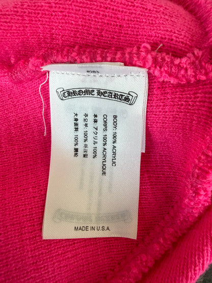 Chrome Hearts Pink & Black CH Logo Embroidered Beanie