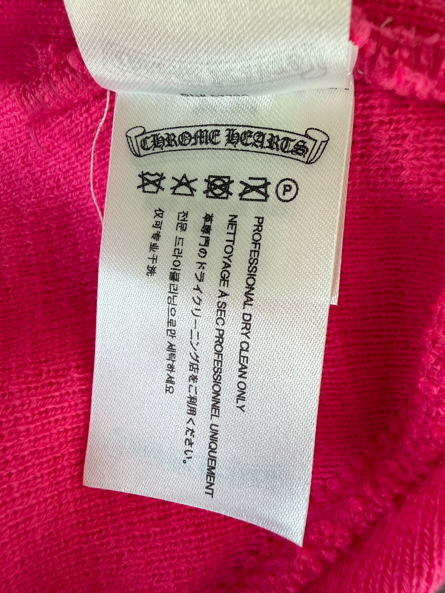 Chrome Hearts Pink & Black CH Logo Embroidered Beanie