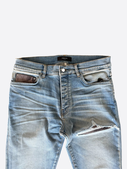 Amiri Antique Indigo & Snake Patch MX1 Jeans