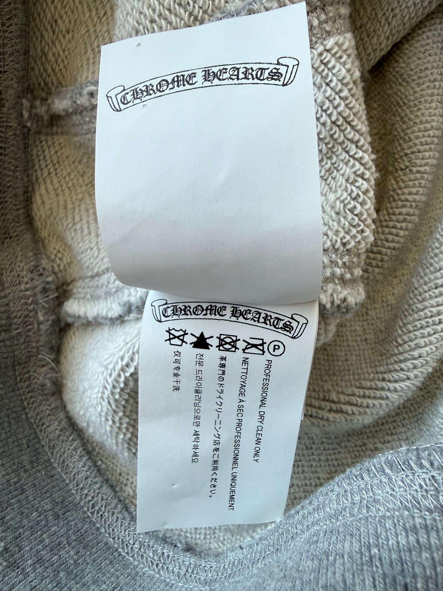 Chrome Hearts Grey & Black Cross Patch Hoodie
