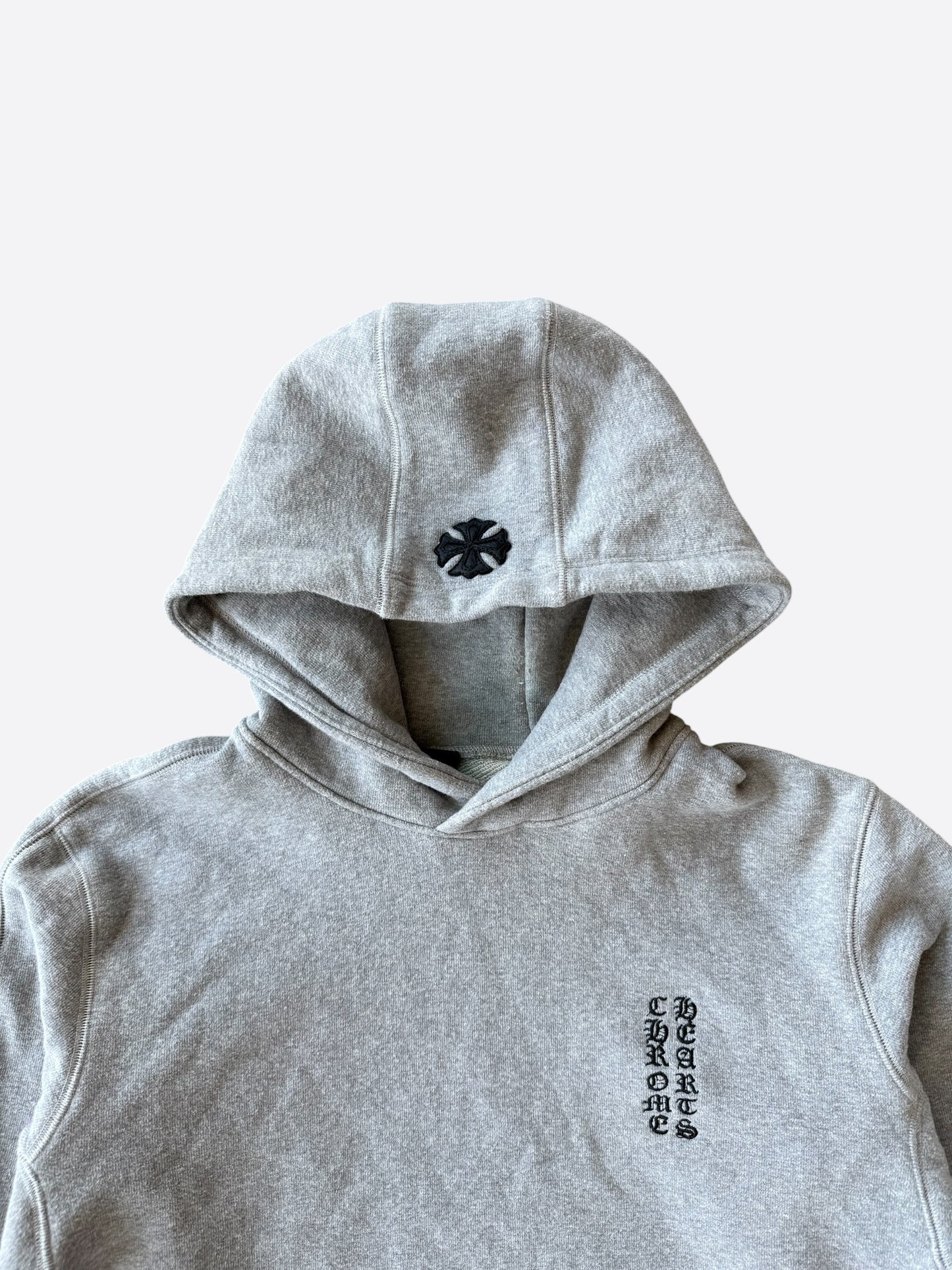 Chrome Hearts Grey & Black Cross Patch Hoodie