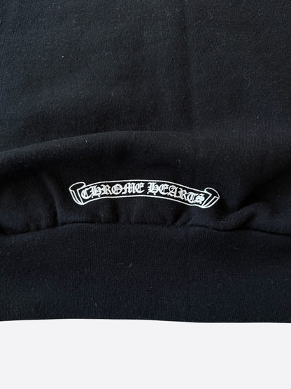 Chrome Hearts Black & White Script Logo Zip Up Hoodie