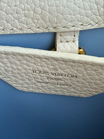 Louis Vuitton Blue & White Taurillon Capucines BB