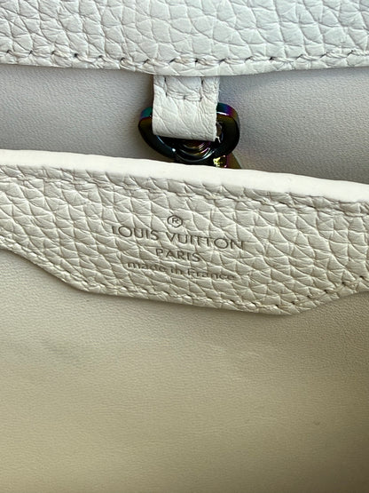 Louis Vuitton White Taurillon Capucines BB