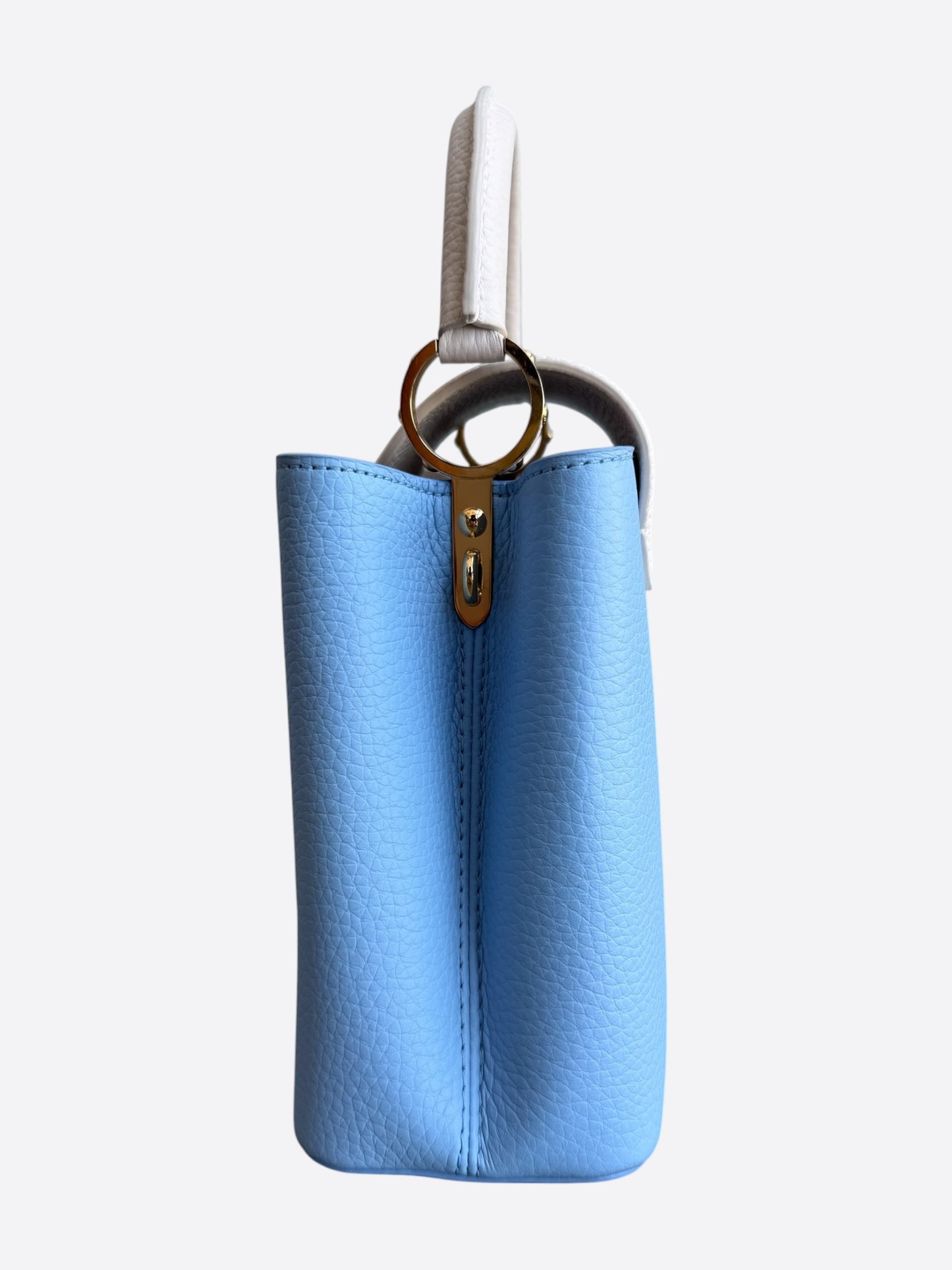 Louis Vuitton Blue & White Taurillon Capucines BB