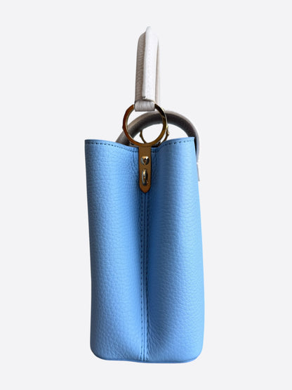 Louis Vuitton Blue & White Taurillon Capucines BB