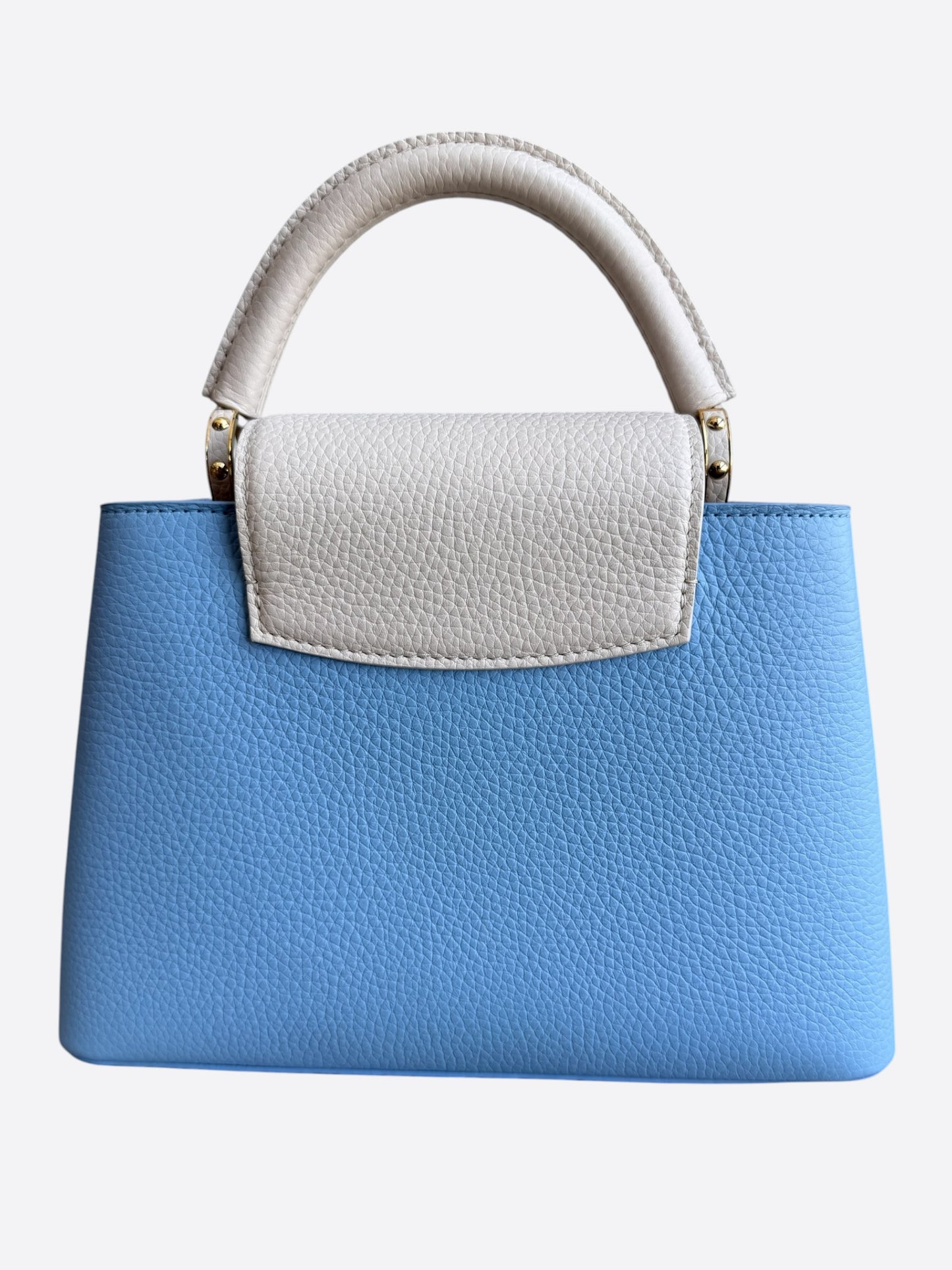 Louis Vuitton Blue & White Taurillon Capucines BB