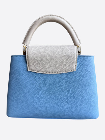 Louis Vuitton Blue & White Taurillon Capucines BB