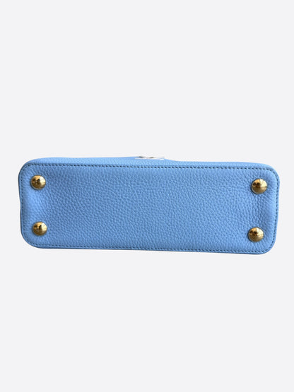 Louis Vuitton Blue & White Taurillon Capucines BB