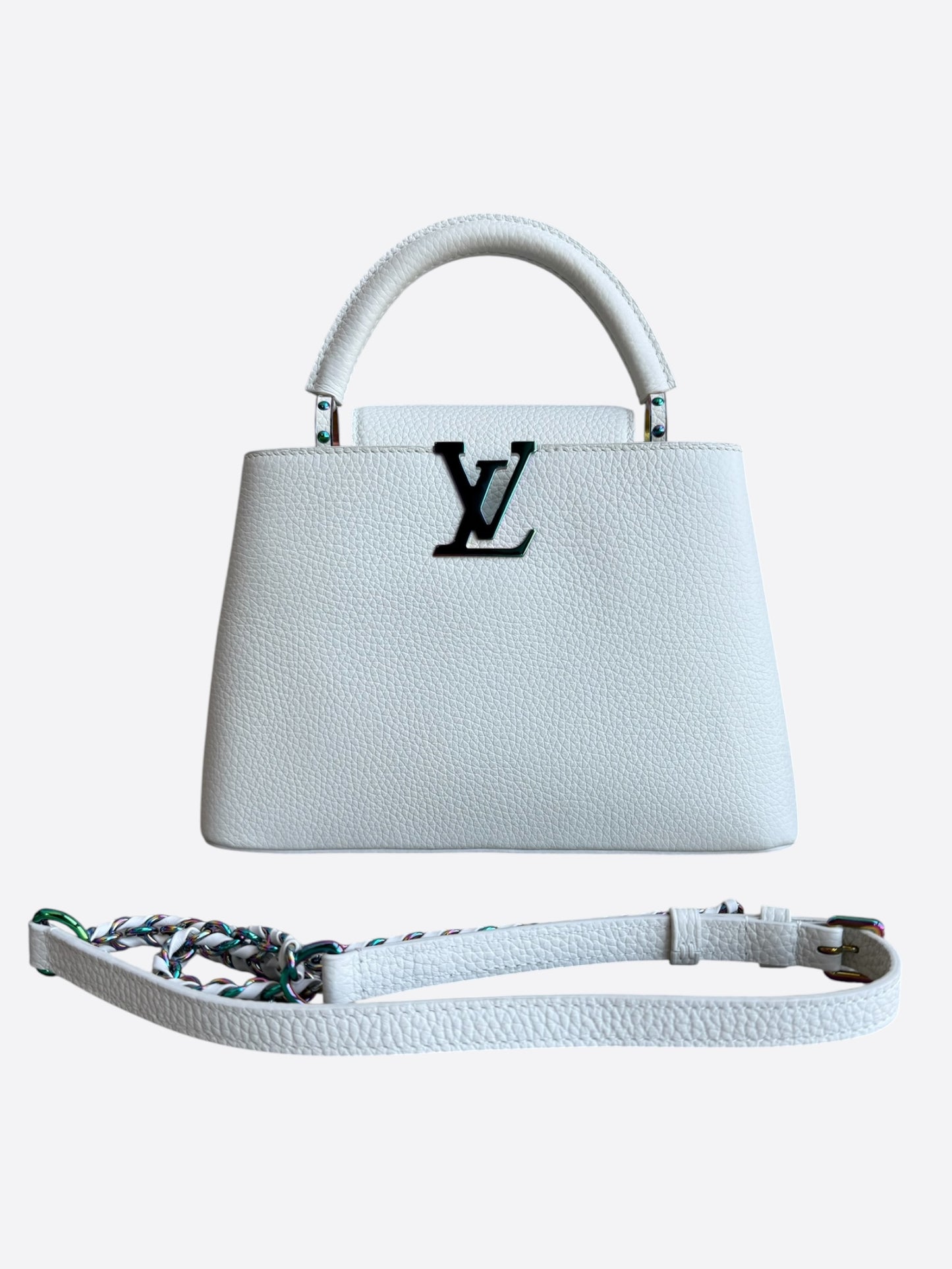 Louis Vuitton White Taurillon Capucines BB