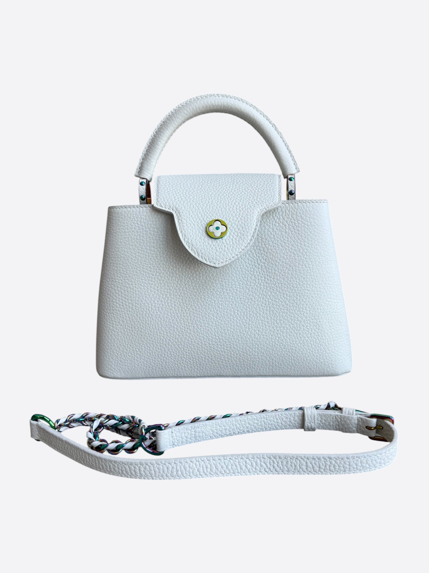 Louis Vuitton White Taurillon Capucines BB