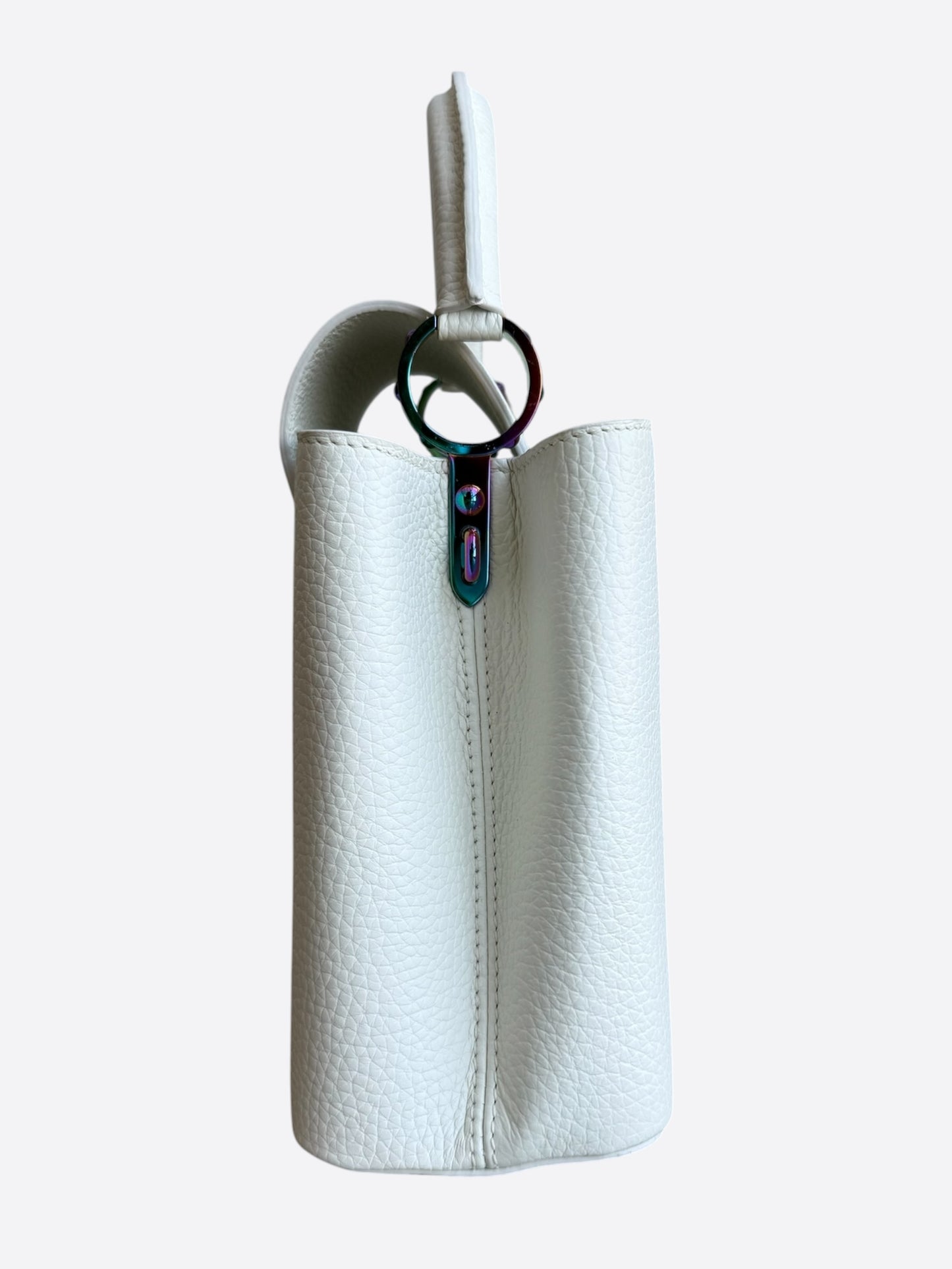 Louis Vuitton White Taurillon Capucines BB