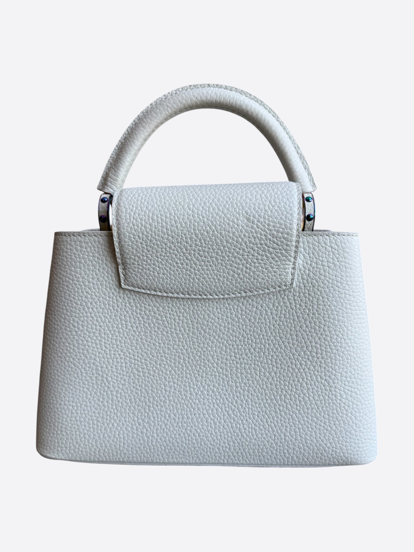 Louis Vuitton White Taurillon Capucines BB