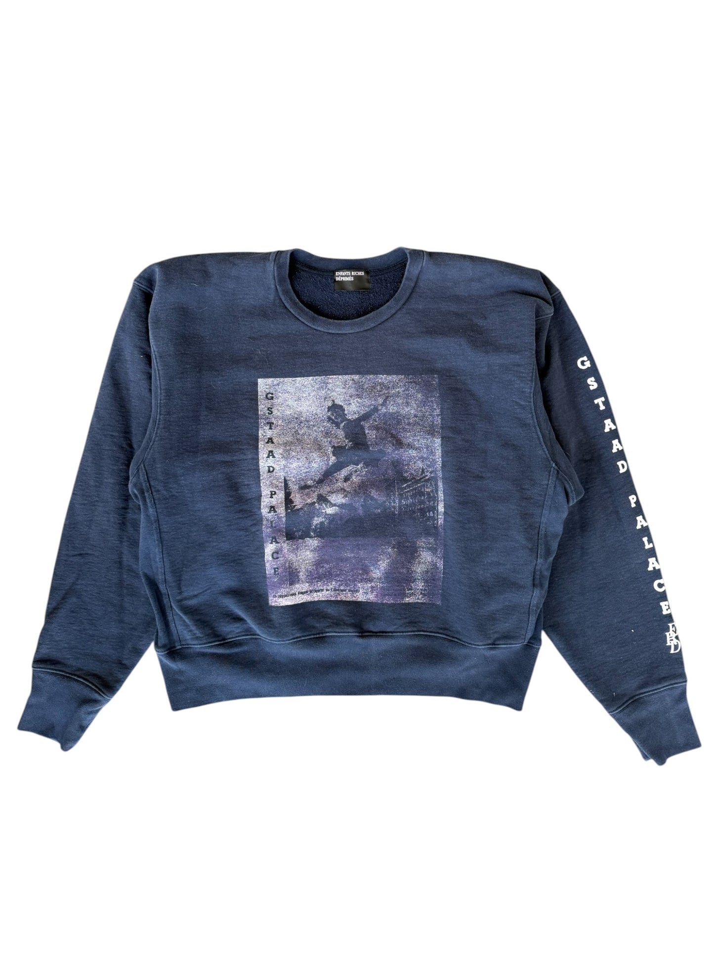 Enfants Riches Deprimes Navy Gstaad Palace Graphic Sweater