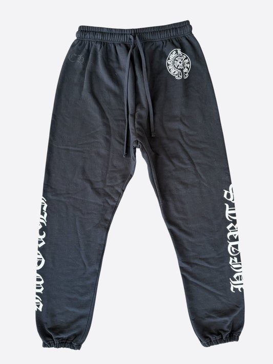 Chrome Hearts Black & White Horseshoe Logo Sweatpants