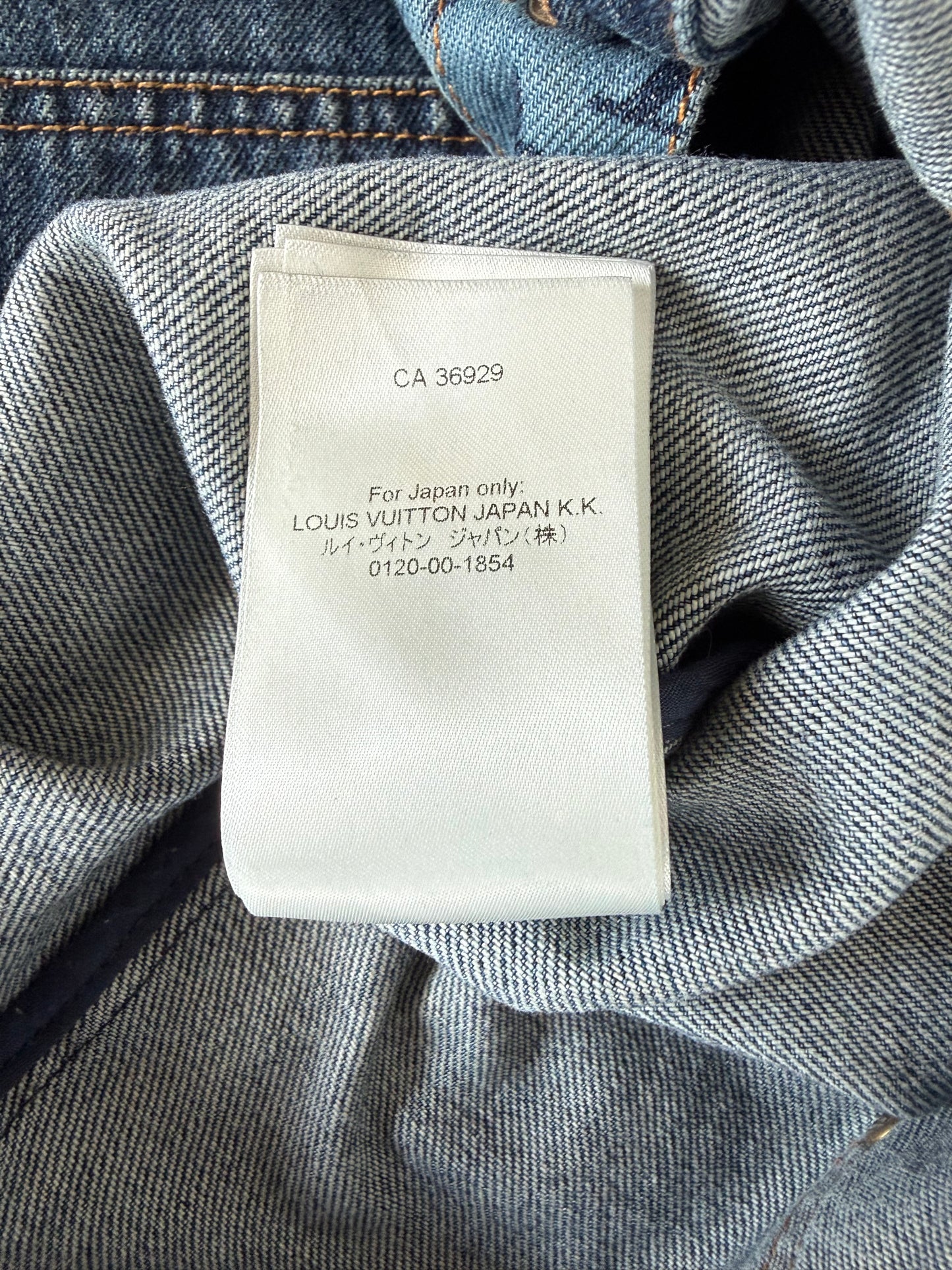 Louis Vuitton Blue Map Monogram Denim Button Up Shirt