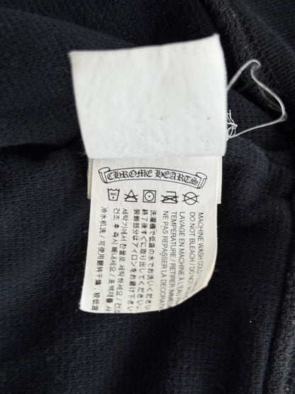 Chrome Hearts Black & White Script Logo Zip Up Thermal Hoodie