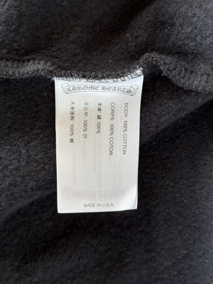 Chrome Hearts Black & White Horseshoe Logo Thermal Zip Up Hoodie