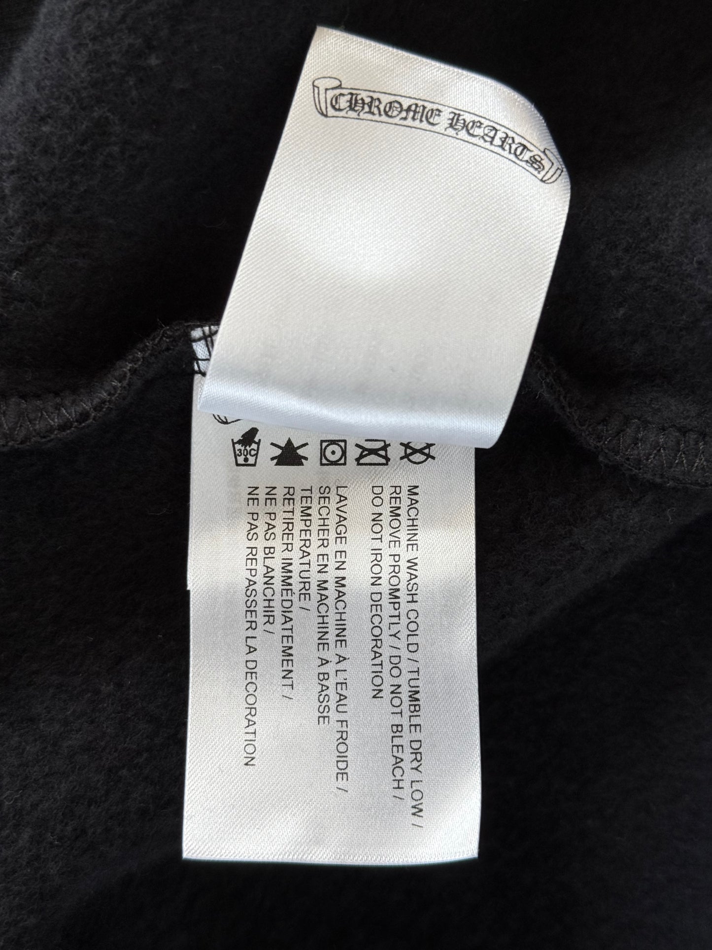 Chrome Hearts Black & White Horseshoe Logo Thermal Zip Up Hoodie