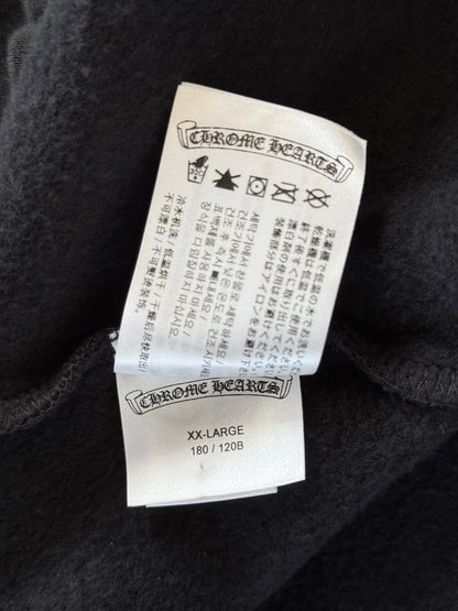 Chrome Hearts Black & White Horseshoe Logo Thermal Zip Up Hoodie