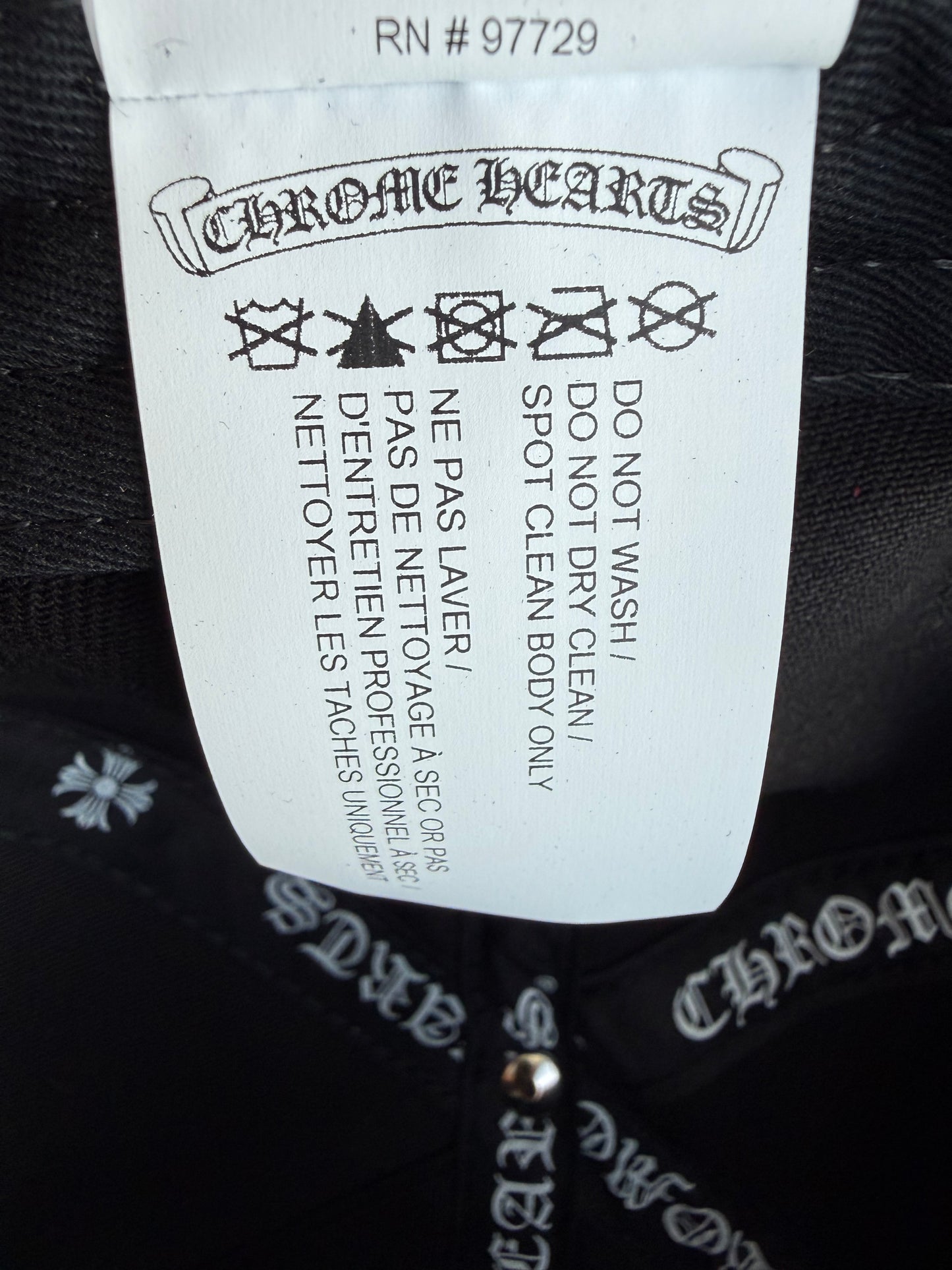 Chrome Hearts Black & White Wine Dagger Logo Hat