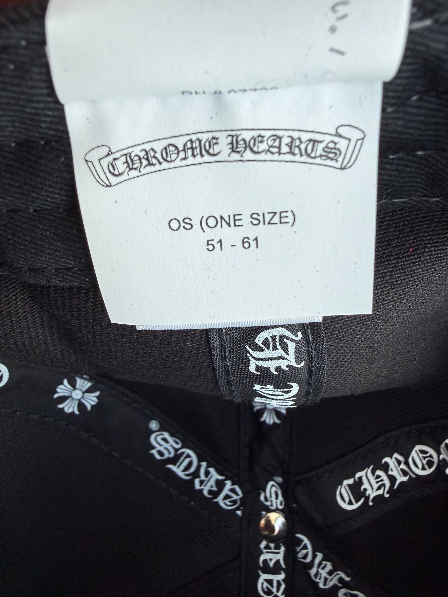 Chrome Hearts Black & White Wine Dagger Logo Hat