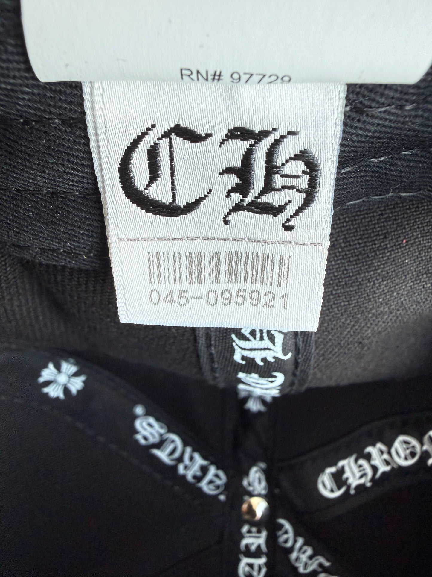Chrome Hearts Black & White Wine Dagger Logo Hat