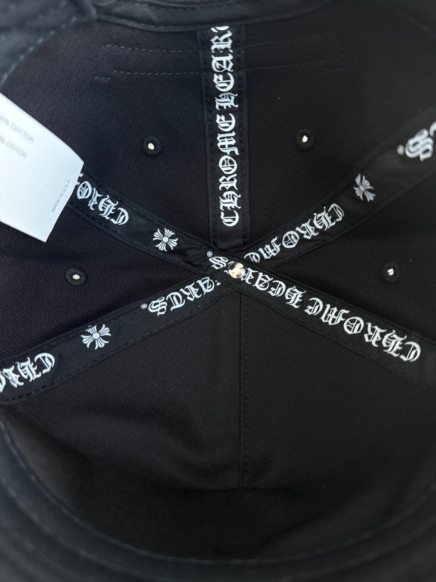 Chrome Hearts Black & White Wine Dagger Logo Hat