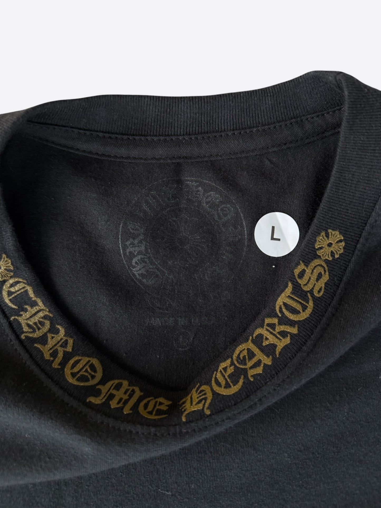 Chrome Hearts Black & Olive Neck Logo T-Shirt