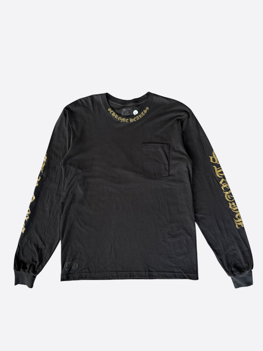 Chrome Hearts Black & Olive Neck Logo Longsleeve T-Shirt
