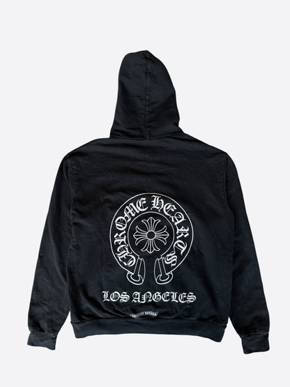 Chrome Hearts Black & White Los Angeles Horseshoe Logo Zip Up Hoodie