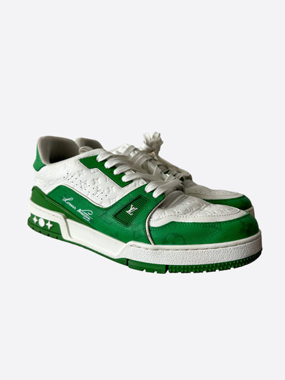 Louis Vuitton Green & White Monogram Trainers